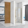душевая дверь Rea Rapid Slide 150x195 безопасное стекло, прозрачное, gold brush (REA-K9380)