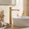 смеситель для умывальника Rea Logan brushed gold (REA-B6671)