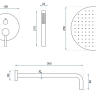 душовий набір прихованого монтажу Rea Lungo gold (REA-P4110)