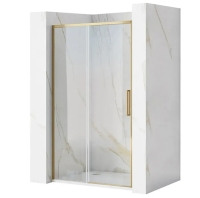 душевая дверь Rea Rapid Slide 160x195 безопасное стекло, прозрачное, gold brush (REA-K9381)