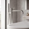смеситель для ванны Rea Foster напольный brushed nickel (REA-B2252)