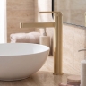 смеситель для умывальника Rea Grace high brushed gold (REA-B8939)