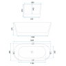 ванна акриловая Rea Eris 160x80,5 пристенная, white (REA-W4401)