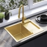 кухонная мойка Rea Paul 60x48 с сифоном, brush gold (ZLE-06010)