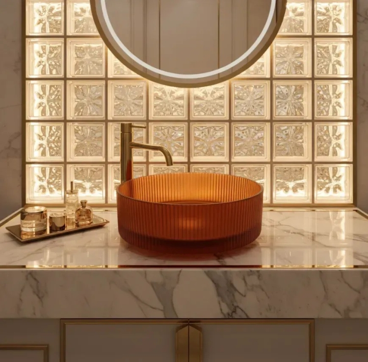 умывальник Rea Suri 36x36 накладной, brown (REA-U3613)