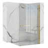 душевая перегородка Rea Cortis 100x200 gold безопасное стекло прозрачное (REA-K8484)