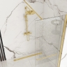 душевая перегородка Rea Cortis 100x200 gold безопасное стекло прозрачное (REA-K8484)