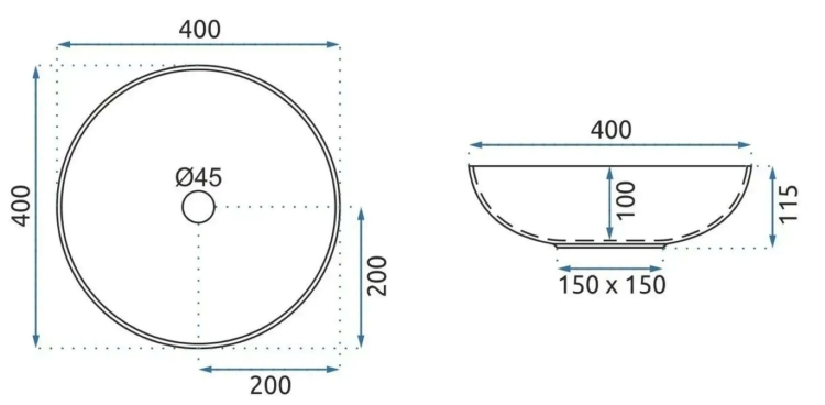 умывальник Rea Juliana 40х40 накладной, pattern (REA-U3608)