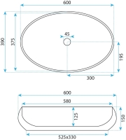 умывальник Rea Maya 60х39 white (REA-U5660)