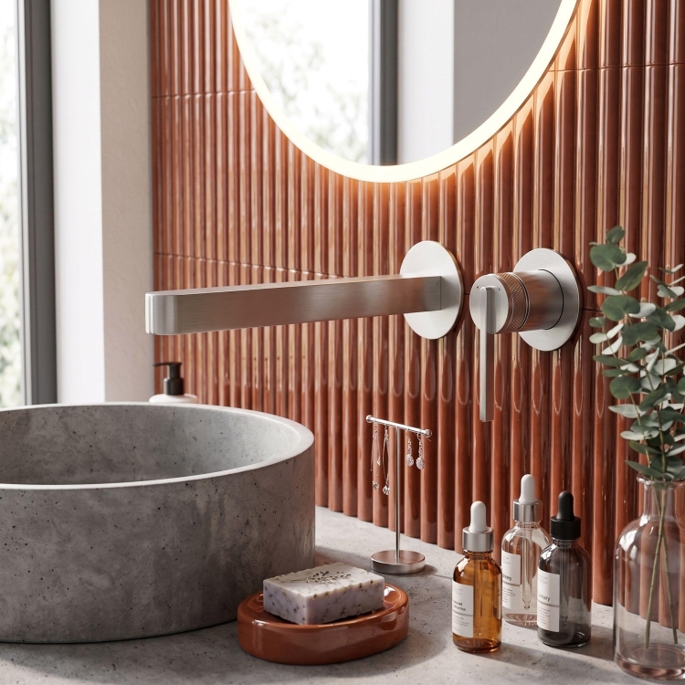 смеситель для умывальника Rea Grace скрытого монтажа brushed nickel (REA-B4460)