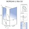 душевая кабина Rea Morgan 80x120 безопасное стекло, прозрачное (REA-K7402)