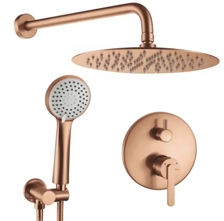 душевая система Rea Ontario скрытого монтажа, brushed copper + box (REA-P5650)