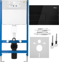 инсталляционная система Rea для унитаза + кнопка T black glass (KPL-E0051)