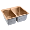 кухонная мойка Rea Toby 56x48 с сифоном brush copper (ZLE-06416)