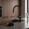 смеситель для кухни Rea Fresh с выдвижным изливом high black (REA-B7200)