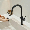смеситель для кухни Rea Fresh с выдвижным изливом high black (REA-B7200)