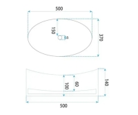 умывальник Rea Harper 50x37 transparent (REA-U8525)