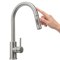 змішувач для кухні Rea Fresh Touch сенсорний з висувним виливом brushed nickel (REA-B6735)