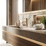 смеситель для умывальника Rea Lungo Diamond Low brushed gold (REA-B9843)