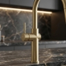 смеситель для кухни Rea Fresh high с выдвижным изливом brushed gold (REA-B7201)