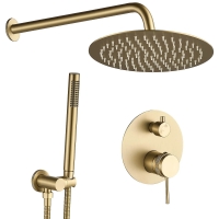 душевая система Rea Lungo Grip brushed gold + box скрытого монтажа (REA-P8950)