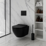 унитаз Rea Carlo Mini 49x35,5 подвесной безободковый смыв торнадо, сиденье, black matt (REA-C3000)