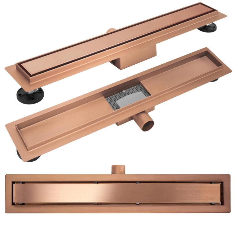 трап линейный Rea Neox 500 мм brushed cooper (REA-G4896)