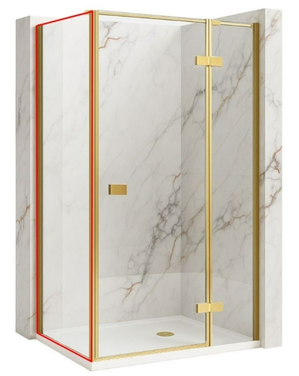 душевая стенка Rea Atlas 80 безопасное стекло, прозрачное, gold brush (REA-K4335)
