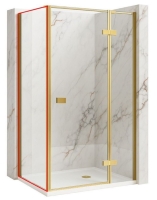 душова стінка Rea Atlas 100 безпечне скло, прозоре, gold brush (REA-K4337)