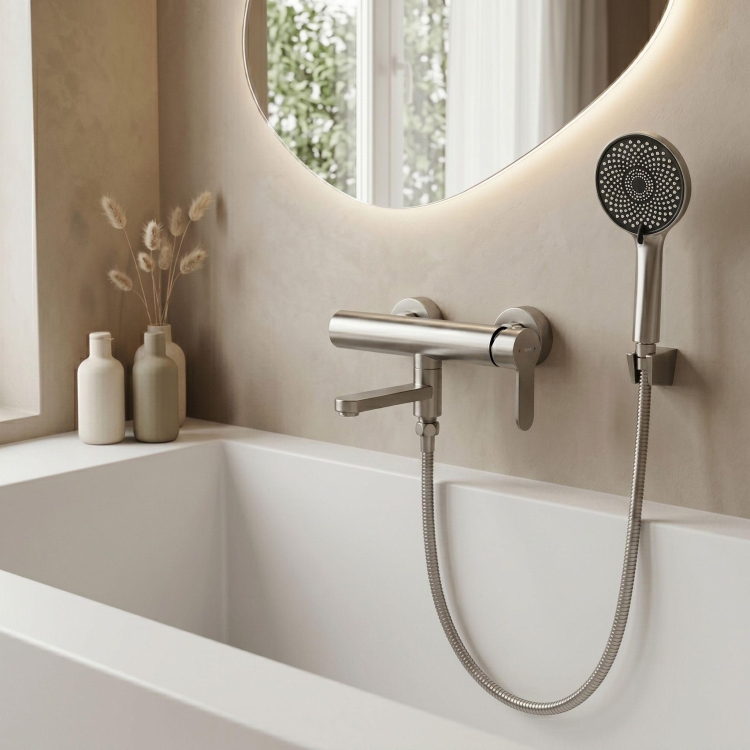 смеситель для ванны Rea Arcos brushed nickel (REA-B6592)