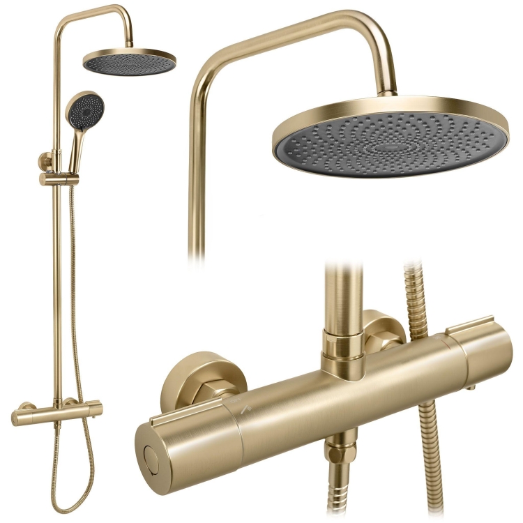 душевая система Rea Avanti с термостатом brushed gold (REA-P8920)