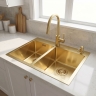 кухонная мойка Rea Toby 56x48 с сифоном brush gold (ZLE-06415)