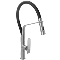 смеситель для кухни Rea Castor Stripe с выдвижным изливом brushed nickel (REA-B4322)