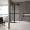 штора для ванны Rea Lagos-1 Fix 80x140 black стекло прозрачное (REA-K4561)