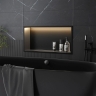 полка для ванной комнаты Rea 30x60x10 встраиваемая в стену с LED подсветкой black (REA-08541)