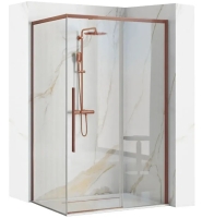душевая кабина Rea Solar 80x100x190 безопасное стекло, прозрачное, copper brush (REA-K9513)