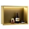 полка для ванной комнаты Rea 30x45x10 встраиваемая в стену с LED подсветкой brush gold (REA-08545)