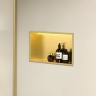 полка для ванной комнаты Rea 30x45x10 встраиваемая в стену с LED подсветкой brush gold (REA-08545)