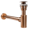 сифон для умывальника Rea, с донным клапаном click-clack, brushed cooper (REA-A5699)