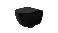 унитаз Carlo Mini Rimless 48x37 black mat + сиденье дюропласт soft-close (REA-C8489)