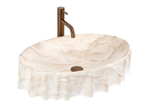 умывальник Rea Aurelia Reno 62x38 матовый, бежевый, имитация камня (REA-U3505)