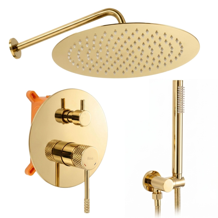 душевая система Rea Venti скрытого монтажа, gold +BOX (REA-P8713)