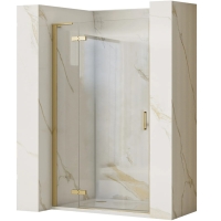 душевая дверь Rea Hugo 80x200,5 безопасное стекло, прозрачное, матовое золото (REA-K8410)