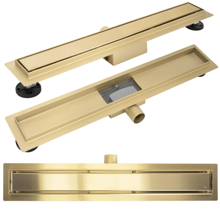 трап линейный Rea Neox 700 мм brushed gold (REA-G4893)