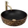 умывальник Rea Babilon Gold 42x42 матовый, черный, золотой (REA-U5418)