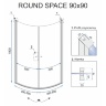 душевая кабина Rea Round Space 90x90 безопасное стекло, прозрачное (REA-K9999)