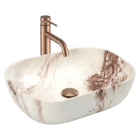 умывальник Rea Belinda Marrone Matt 46,5x33 матовый, имитация камня (REA-U3600)