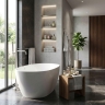 смеситель для ванны Rea Clif напольный brushed nickel (REA-B7500)