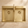кухонная мойка Rea Joel 83x55 с сифоном brush gold (ZLE-06411)