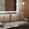 смеситель для умывальника Rea Drop brushed gold, низкий (REA-B8975)
